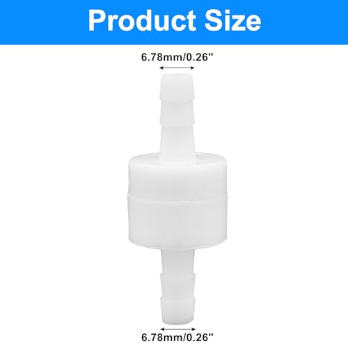 Check Valve 1/4 Inch Plastic Barb One Way PVDF Pack of 2 - size: 1/4 Inch