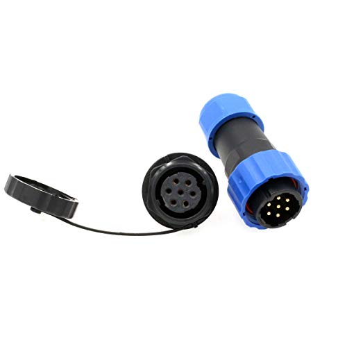 SD20 Waterproof Aviation Circular Plastic Connector for Outdoor Power System LED Lighting (7 pin, Male Plug and Female Panel Socket) - color: Male Plug and Female Panel Socket, size: 7 pin