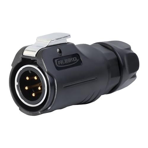 CNLINKO LP-12 5 Pin Connector IP68 Waterproof Circular Electrical Plug for Outdoor Equipment Solar Industrial Machinery DC 12V M12 2-8 Pin Male Plug and Female Plug (5-Pin) - size: 5-Pin, style: Metal-reinforced Kit