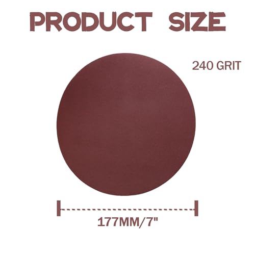 Bonsicoky 7 Inch Sanding Disc Sandpaper, 240 Grit, 30 Pcs - style: 30 Pcs 240 Grit