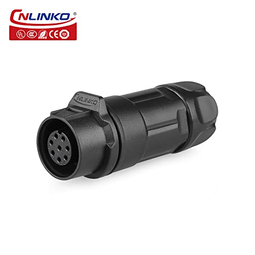 CNLINKO LP-12 IP68 Industrial Waterproof Connector Quick Plug Circular Connector PBT Plastic Shell Aviation Connector M12 2-8 Pin Male Plug and Female Plug (8 Pin) - size: 8-Pin, style: Polymer Housing Kit