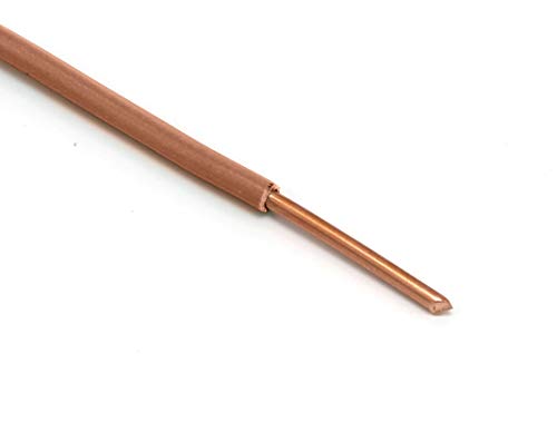 THE CIMPLE CO 10 AWG Insulated Solid Copper THHN/THWN Wire 10 FT - color: Brown, size: 10 Feet (3 Meter), style: Solid Wire