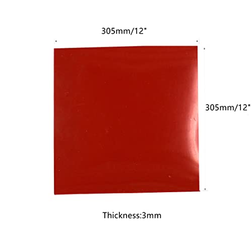Red Silicone Rubber Sheet Gasket Material 60A Flexible High Temp Resistant Pad 12"x12"x1/8 " Thick (LMSTFR)