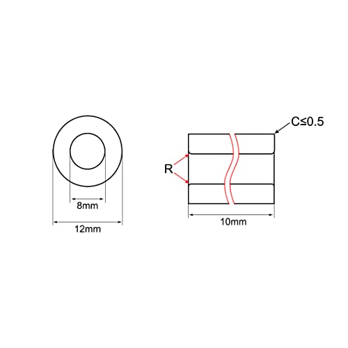 Bearing Sleeve 8mm Bore x 12mm OD x 10mm Length Self-Lubricating Sintered Bronze Bushings 6pcs