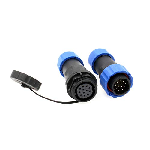 SD20 Waterproof Aviation Circular Plastic Connector for Outdoor Power System LED Lighting (12 pin, Male Plug and Female Cable Receptacle) - color: Male Plug and Female Cable Receptacle, size: 12 pin