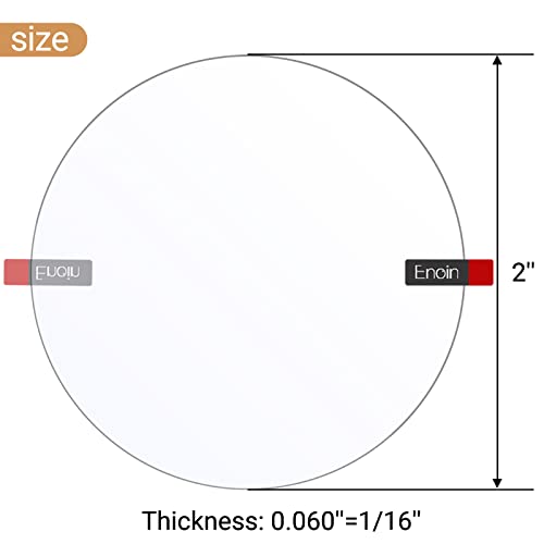Enoin 16pcs 2 Inch Acrylic Sheets Clear Plexiglass Sheet 1/16 Inch Thick Disc Circle Plastic Sheet 0.060", Transparent Board Panel for Glass, DIY Project,Picture Frame,Paintings, Art Craft - size: 2" Diameter, 1/16 inch Thick