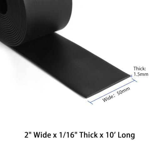 Neoprene Rubber Strip 1/16" Thick x 2" Wide x 120" Long – Black Solid Rubber Rolls Use for Sealing Strip, Gaskets DIY Material, Supports, Leveling, Bumpers - size: 2" Wide X 120" Long X 1/16" Thick