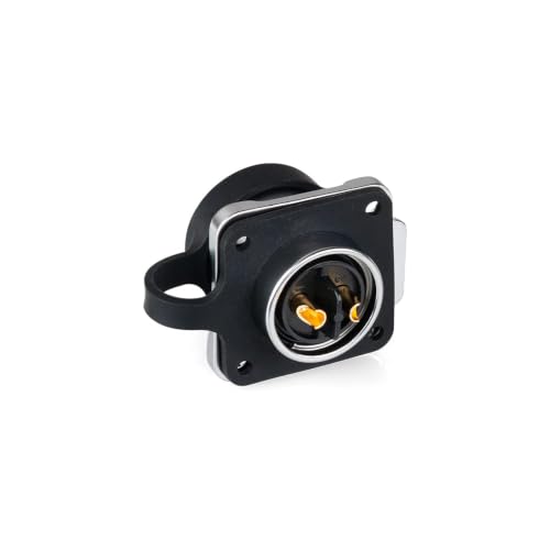 CNLINKO LP20 Series Waterproof Connector, IP68 Fast Locking Connect, 20A 500V 2pin m20 Male and Female LED Outdoor Power Connector (2 pin) - size: 2 PIN, style: Black/4-Hole Socket