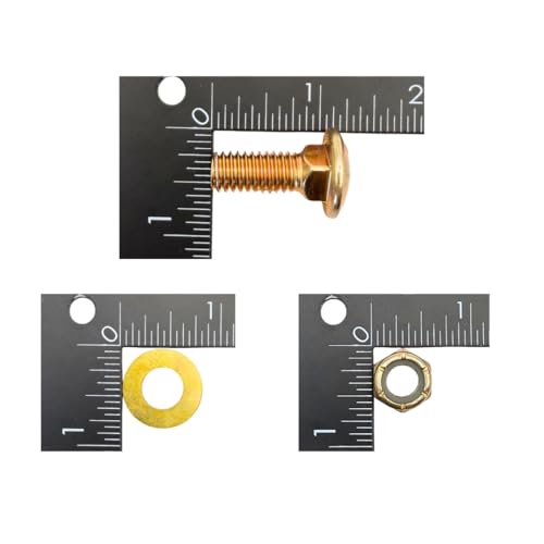 3/8"-16 x 1 Grade 8 Carriage Bolts (4-Pack) – Heavy-Duty Coarse Bolts with Flat Washers & Nylon Lock Nuts –Round Head Square Neck SAE Anti-Vibration 1.0" for Machinery & Construction - size: 3/8" x 1" Nylon Lock Nut