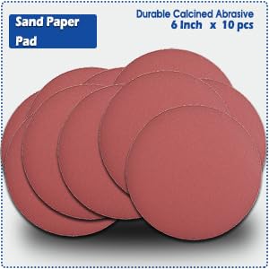 Bowd 6 Inch Air Random Orbital Sander, Pneumatic Palm Sander Tool with 10 Pcs Sandpapers for Auto Body Work