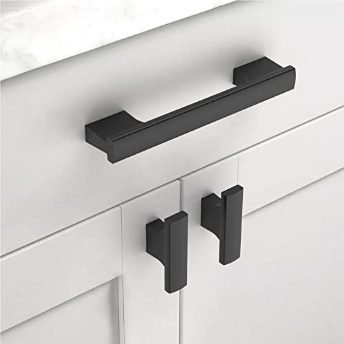 Asidrama 10 Pack 3.75 Inch(96mm) Matte Black Cabinet Pulls Kitchen Cabinet Handles Black Cabinet Pulls Cabinet Hardware for Cupboard Drawer - color: Matte Black, size: 3.75" Hole Center(96mm)