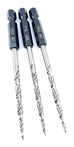 FTG USA 3 Pc #6 9/64" Replacement Tapered Drill Bits Only All Same Size Set