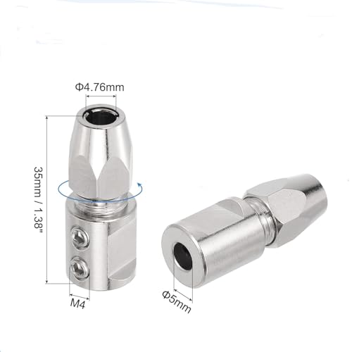 Motor Flex Collet Coupler 5mm to 4.76mm CNC Stainless Steel Flexible Coupling Motor Shaft Locker