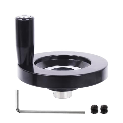 Solid Dished Hand Wheel | 63mm Wheel OD | 10mm Mounting Hole - size: Setscrew Style - 100MM OD x 12MM HOLE