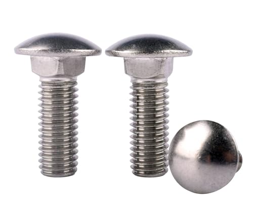 3/8-16 x 1-1/4" Carriage Bolts Screws, Round Head Square Neck, 304 Stainless Steel 18-8, UNC Coarse Fully Thread, Quantity 8Pcs - size: 3/8-16 x 1-1/4" (8 Pcs)