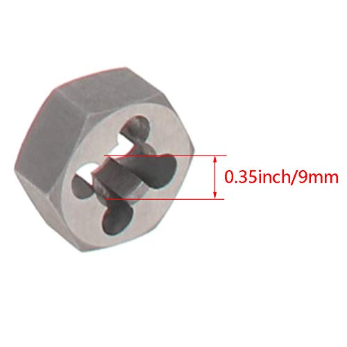 Utoolmart Hex Rethreading Die, M9 x 0.5 Pitch, Carbon Steel Thread Die, Hex Rethreading Die Machine Thread Die, Hexagon Taper Pipe Die, 1 Pcs - size: M9×0.5 Fine Teeth