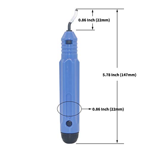 Hand Metal Deburring Tool NB1100 Handle + 10 pcs BS1010 Rotary Deburr Blades, Burr Remover Hand Tool for Wood/Plastic/Aluminum/Copper and Steel - size: NB1100