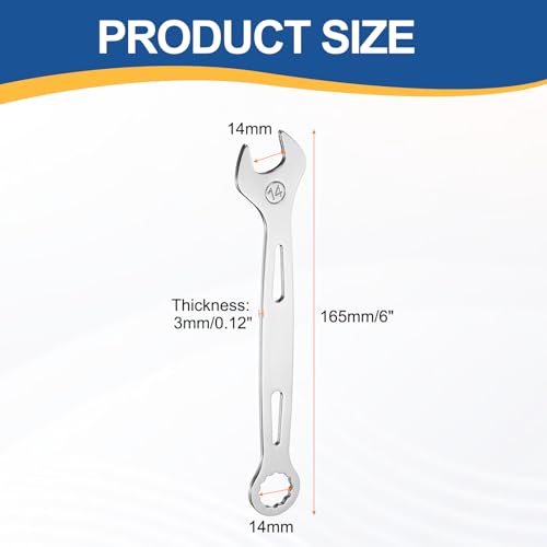 HARFINGTON 2Pcs Combination Wrench 14mm Metric 12-Point Box and Open End - size: 14mm
