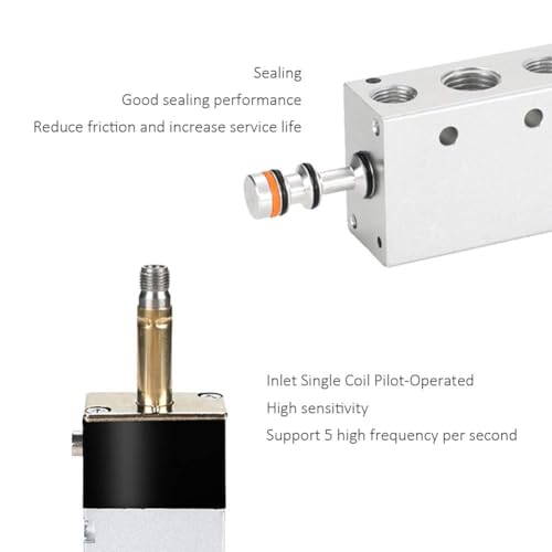 Beduan Electric Solenoid Valve DC24V 1/4"NPT Pneumatic Air Valve 2 Position 5 Way Single Coil Pilot-Operated Junction Box Style 4V210-08 With Connector Fittings - size: DC24V/Junction Box