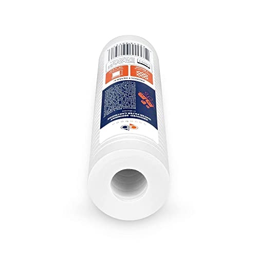 Aquaboon 1 Micron 10 x 2.5 Grooved Sediment Water Filter Replacement 6-Pack