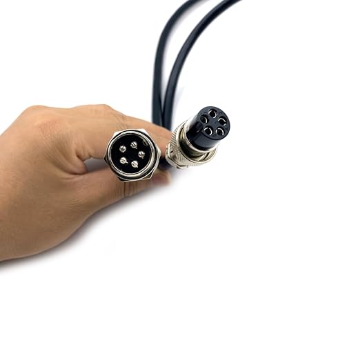3.28 ft GX20 5 Pin Male to Female Cable, GX20 5Pins Female to Male Head Aviation Cordset Electrical Connector Panel Mount Circular Metal Adapter Cordset for Ships 7A 200V 18AWG (1meter) - size: GX20 5Pin