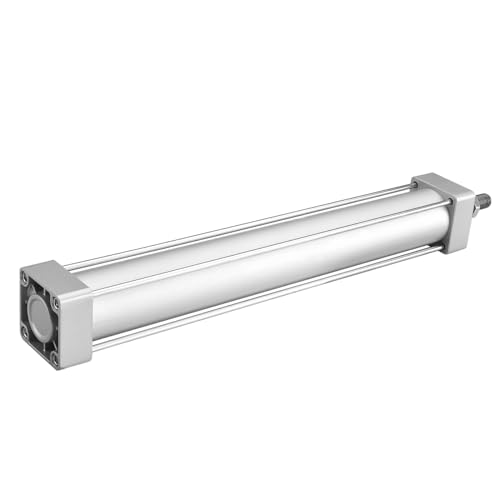 Heschen Tie-Rod Pneumatic Air Cylinder, SC 50-350, 50mm Bore, 350mm Stroke, PT 1/4 Port, Double Acting, Adjustable Cushion, Self-Lubricating Actuator for Industrial & Woodworking - size: 350mm Stroke