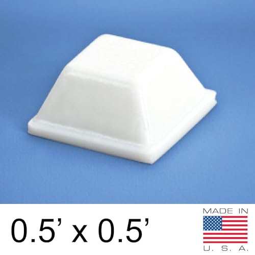 White Rubber Feet (50 Pack) Self Stick Bumper Pads - Made in USA - Adhesive Square Bumpers for Electronics, Speakers, Laptop, Appliances, Furniture, Computers - color: White, size: 50pc Small