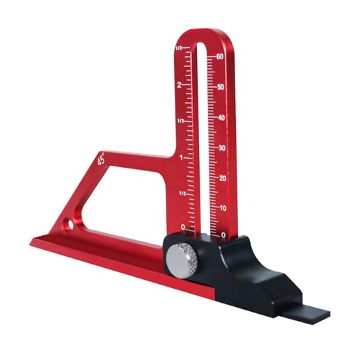 Woodworking Height Gauge, 0 to 60mm 45° Tablesaw Depth Measuring Ruler, Woodworking Setting Gauge Depth Gauge for Router Table Drill, Table Saw