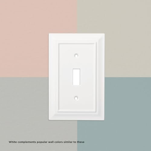 Franklin Brass Classic Architecture (1-Pack) Decorative Light Switch Cover Pure White 2-Gang Decorator/Rocker Wall Plate Double Switch Plate Cover Electrical Outlet Guard W35248-PW-C - size: 1 Count (Pack of 1), style: Decorator