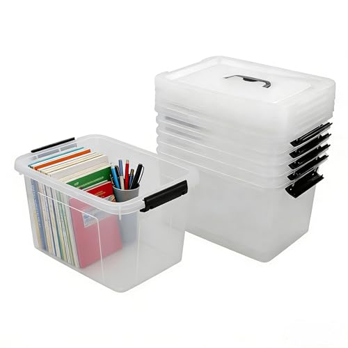 Zopnny 12-Quart Latch Storage Boxes, Stackable Bins with Handle, 6-Pack - size: 12 Quart