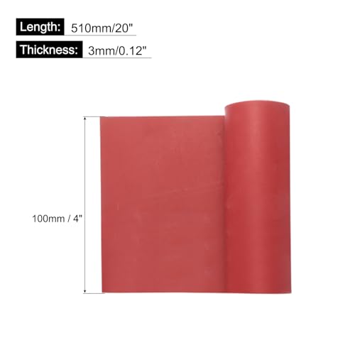 MECCANIXITY Solid Rubber Sheet 1/8" Thick x 4" Wide x 20" Long, Anti-Slip Neoprene Rubber Roofing Material for Gaskets DIY Material, Pads, Seal, Bumpers Red - size: 1/8" x 4" x 20"
