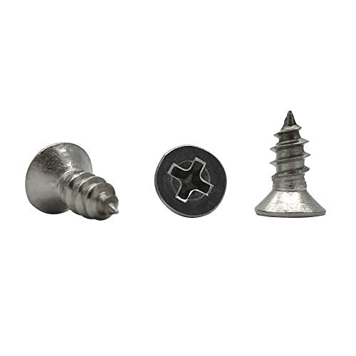 5 x 12mm Screw, Flat Head, Phillips Drive, Self Drilling, 304 Stainless Steel Drywall Wood Screws 100Pcs - size: 5 x 12mm