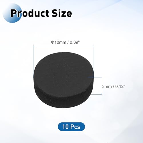 PATIKIL Rubber Solid Discs Washers 10mm OD x 3mm Thick 10 PCS - size: 10mm x 3mm