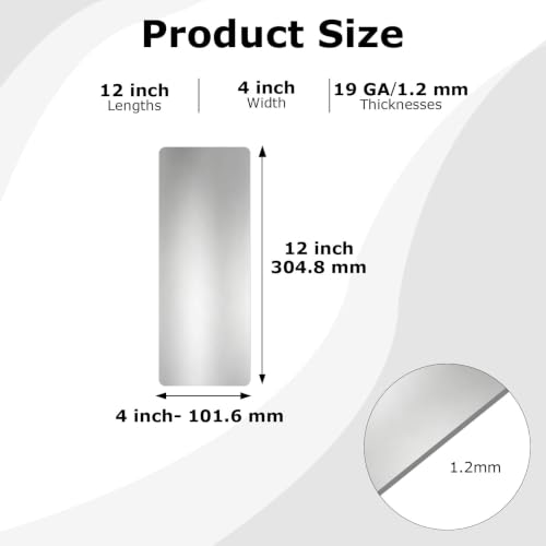 6 Pcs 18 Gauge Cold-Rolled Steel Plates,12"X4" Sheet Metal Cold Rolled - size: 12"x4", 18 Gauge