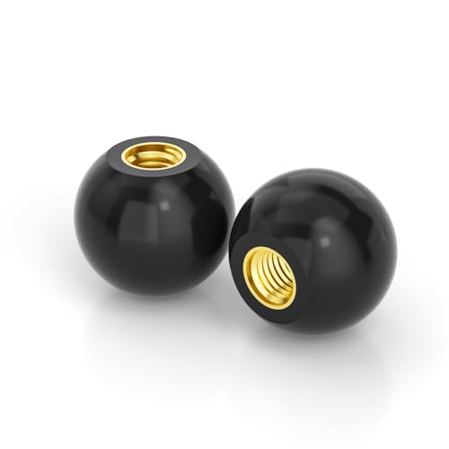 3/8"-16 Threaded Knobs,1-3/8" Black Thermoset Bakelite Handles for Lawn Mower & Equipment 6PCS