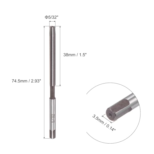 uxcell 5/32" Hand Reamer H8 Accuracy Alloy Tool Steel 6 Flutes Straight Shank Milling Cutter Tool - size: 5/32"