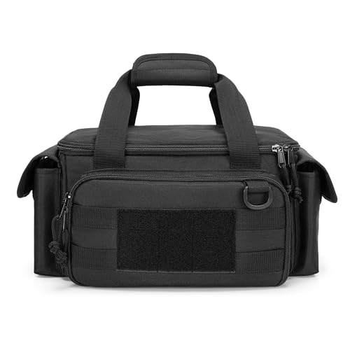 Rexmica Small Tool Bag Tool Storage Organizer Tactical Range Bag, Black - color: Black
