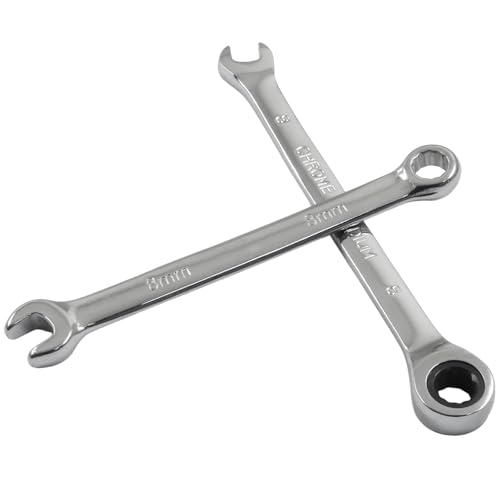 8mm Ratcheting Wrench 2 Pcs 72-Tooth 12-Point Chrome Plated - size: 8mm