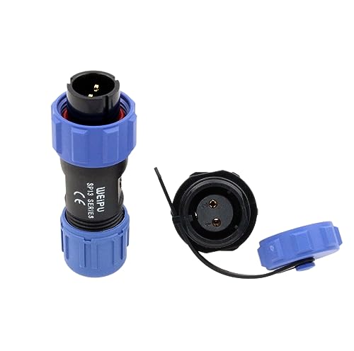 SP13 2 Pin Waterproof Electrical Connector, Male Female Cable Plug Panel Mount Socket, IP68 Aviation Circular 13A 250V for Outdoor AC DC Power - size: 2 pin 13A