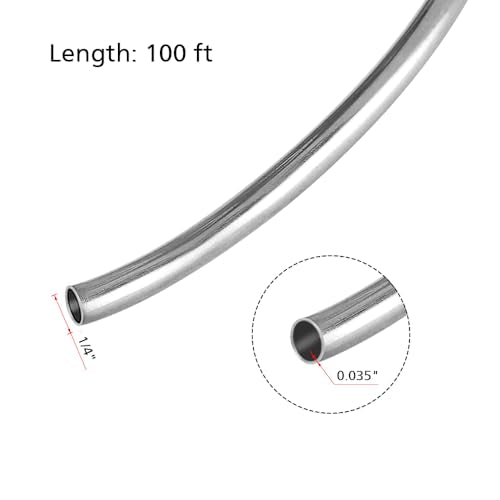 316/316L Stainless Steel Seamless Coiled Tubing 1/4" OD × 0.035" Wall × 100 ft Length Bright Annealed 5100 psi ASTM A269 - size: 1/4" OD × 0.035" Wall × 100 ft