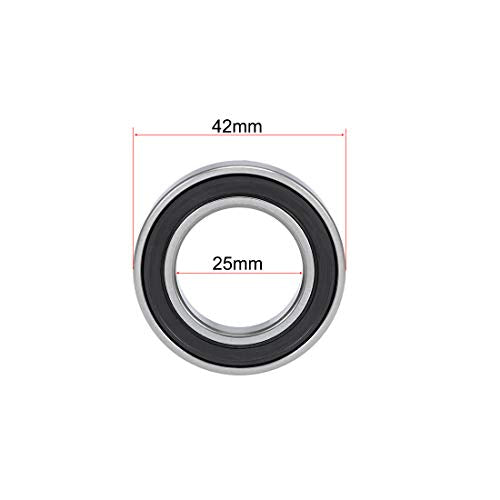 uxcell 6905-2RS Deep Groove Ball Bearings 25mm x 42mm x 9mm Double Sealed Chrome Steel Z2 ABEC1 10pcs - size: 25mm x 42mm x 9mm