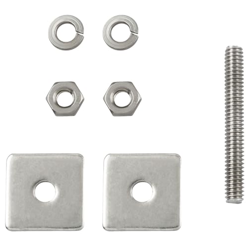 TAODAN 4Sets Square Gasket Bolt Sleeve 304 Stainless Steel Fully Threaded Rod 1/4x2 Inch with Nuts for Structural Anchoring and Fastening Screws