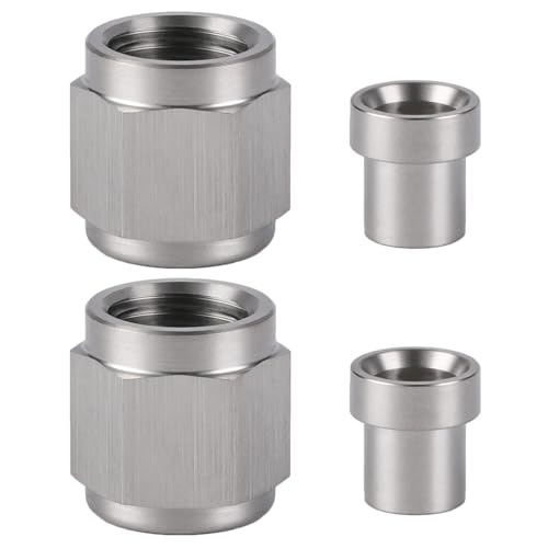 3AN Hardline Stainless Steel Tube Nut and Sleeve Fitting for 3/16" OD Tubing, 2 Sets - size: 3AN-3/16", 2 Sets