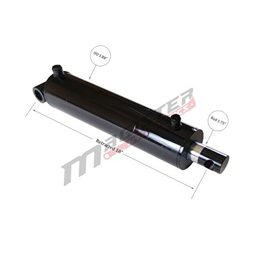 Magister Hydraulic Cylinder 3.5" Bore x 10" Stroke, Welded Hydraulic Ram with Pin Eye Mount, Double Acting Hydraulic Piston 3500 PSI (WPE 3.5x10) - color: 3.5" Bore, size: 10" Stroke