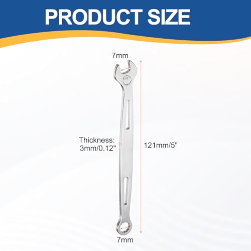 HARFINGTON 2Pcs Combination Wrench 7mm Metric 12-Point Box and Open End - size: 7mm