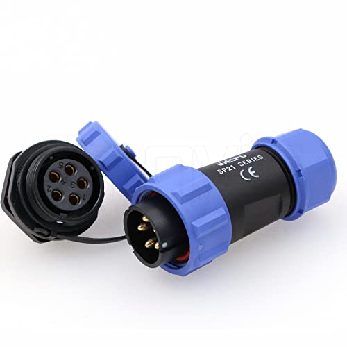 Weipu SP21 2-12 Pin Male Plug Waterproof IP68 Connector Cable Industrial Circular Solar Electrical Connector (5Pin, SP2110/P+SP2112/S) - color: SP2110/P+SP2112/S, size: 5Pin
