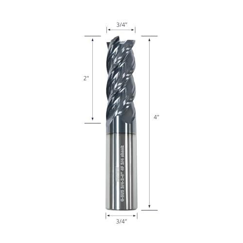 Tools Carbide End Mill,PVD AlTiN Coating for Stainless Steel Materials Cutting, 4 Flute, 3/4 Shank (3/4-5" 1PCS) - size: 3/4"DIA - 2"FL - 4"OL 3/4Shank 1pcs