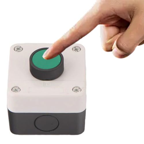 Push Button Switch Box, ABS Weatherproof Momentary Push Button Switch Station Box, One Push Button Control Switch for Gate Opener, 1Pcs