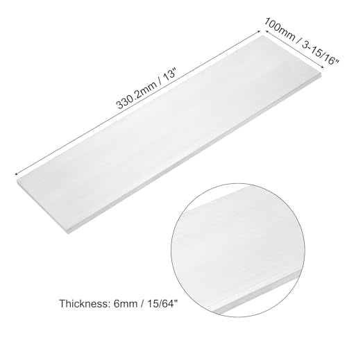 MECCANIXITY Square Aluminum Flat Bar, 15/64" (6mm) Thick x 3-15/16" (100mm) Width x 13" (330.2mm) Long 6063 Aluminum Flat Plate Solid New Mill Stock Silver for Industrial Building - size: 15/64" x 3-15/16" x 13"