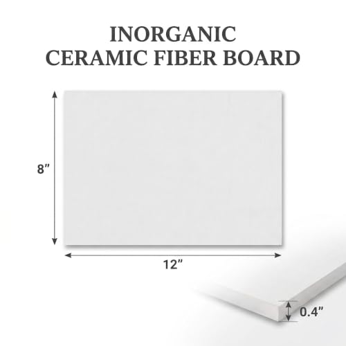 12"x8"x0.4" Ceramic Fiber Board 2300°F 2-Pack - color: White- Pack of 2